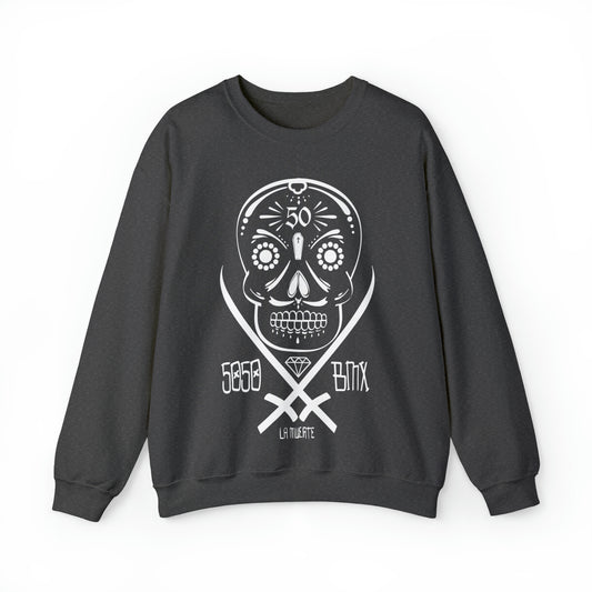 5050bmx La Muerte Skull Crewneck Sweatshirt (White)