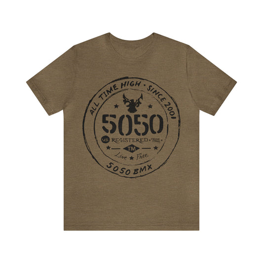 5050bmx All Time High Live Free (Front Print) - Short Sleeve Tee