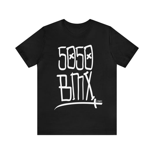 5050bmx Scrawl (White) - Short Sleeve Tee