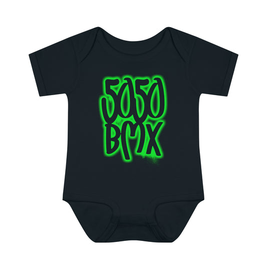 5050bmx Graffiti Infant Baby Onesie (Green)