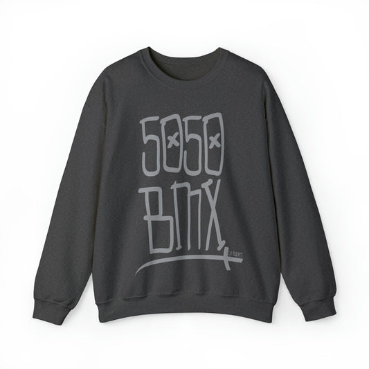 5050bmx Scrawl Crewneck Sweatshirt (Silver)