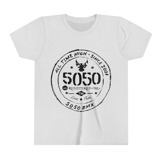 5050bmx All Time High Live Free (Front Print) - Youth Short Sleeve Tee