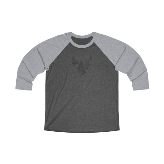 5050bmx Distressed Eagle/50FIFTY (Premium Heather / Vintage Black) Unisex Tri-Blend 3\4 Raglan Tee