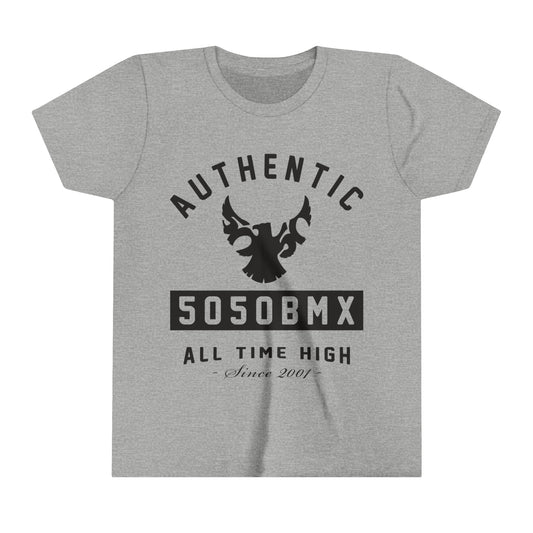 5050bmx All Time High (Front Print) (Black) - Youth Short Sleeve Tee