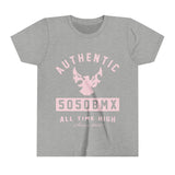 5050bmx All Time High (Front Print) (Pink) - Youth Short Sleeve Tee