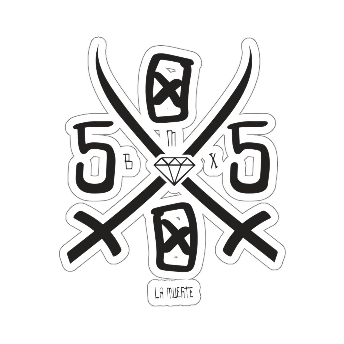 5050bmx La Muerte Swords (Black) Sticker (4" or 6")