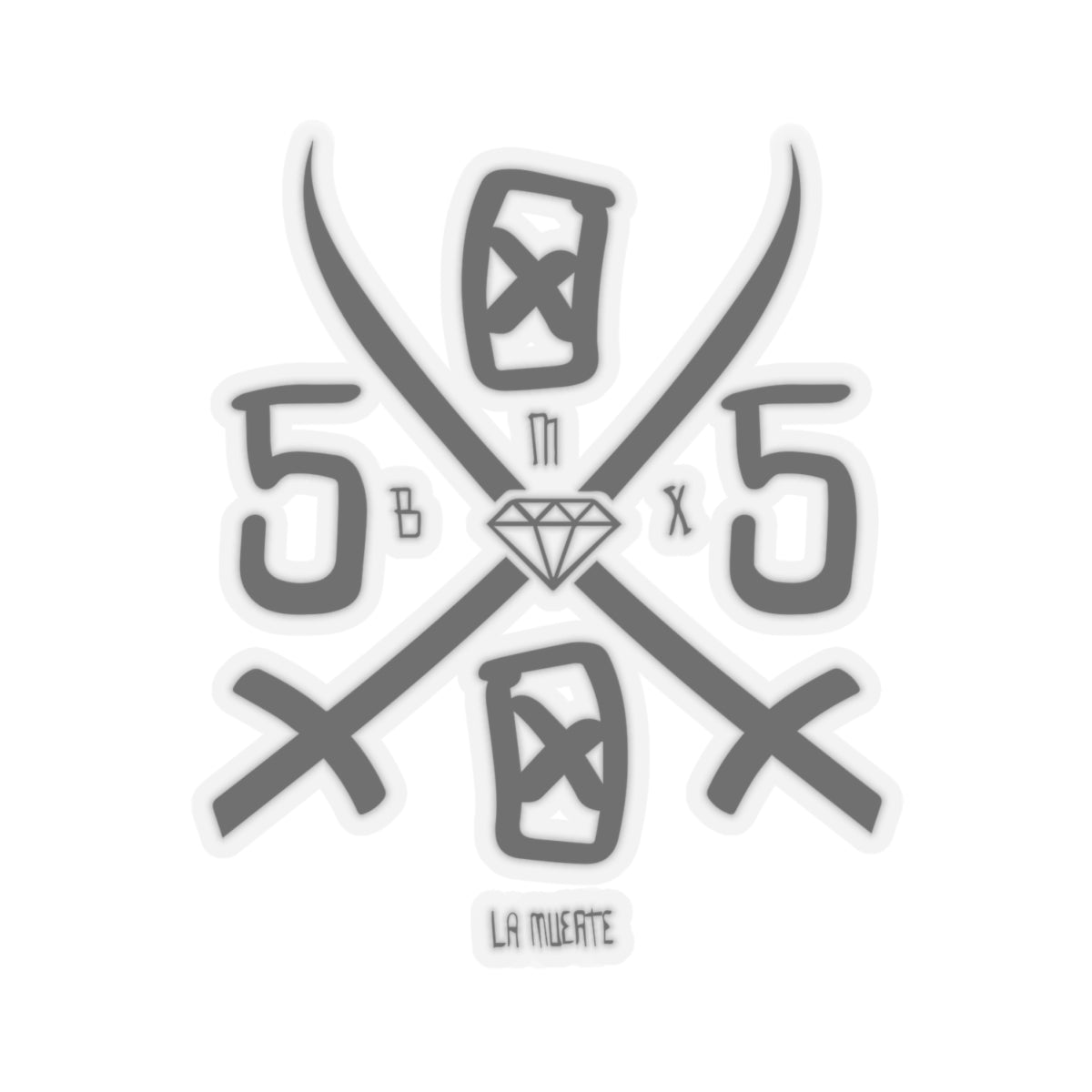 5050bmx La Muerte Swords (Black) Sticker (4" or 6")