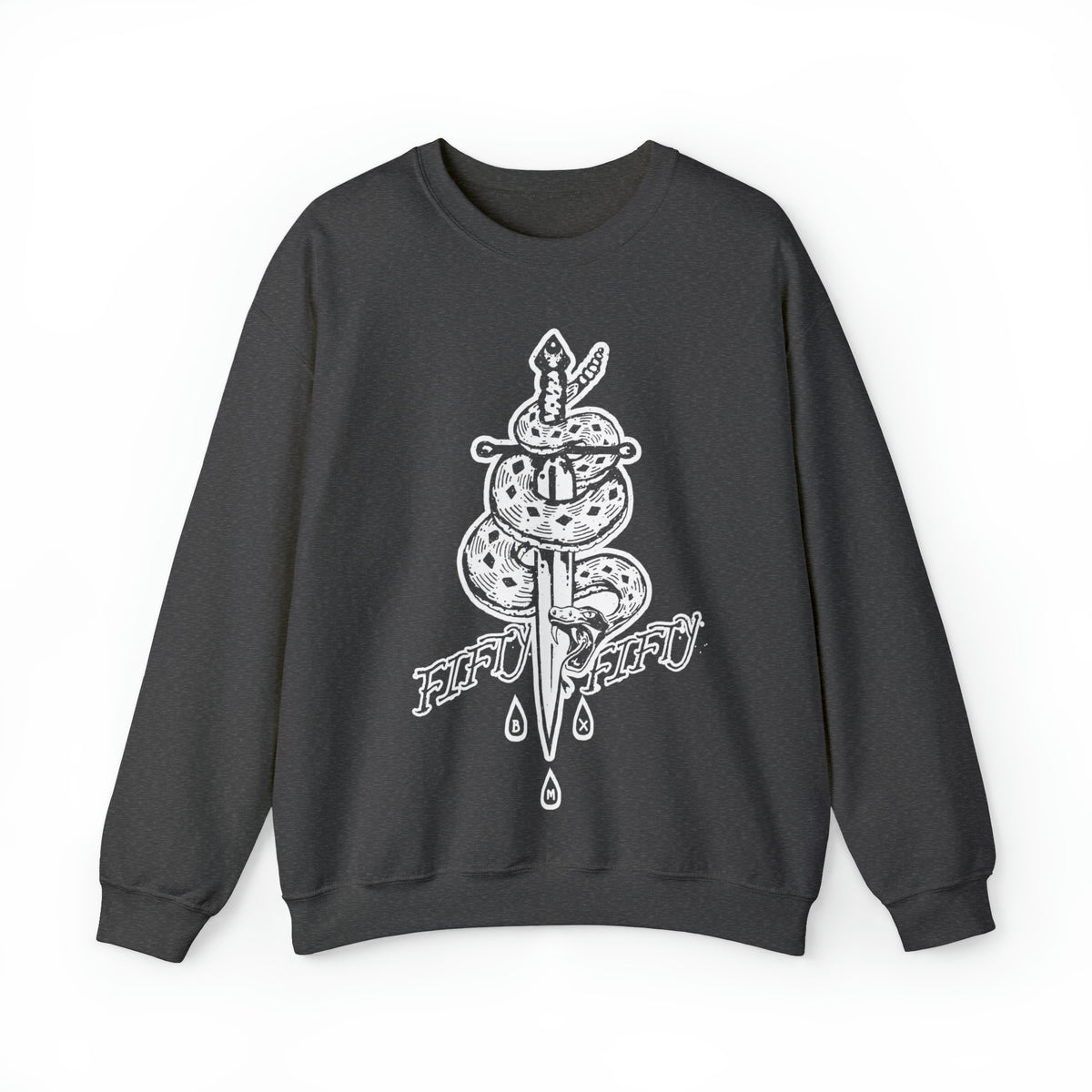 5050bmx La Muerte Snake Dagger Crewneck Sweatshirt (White)