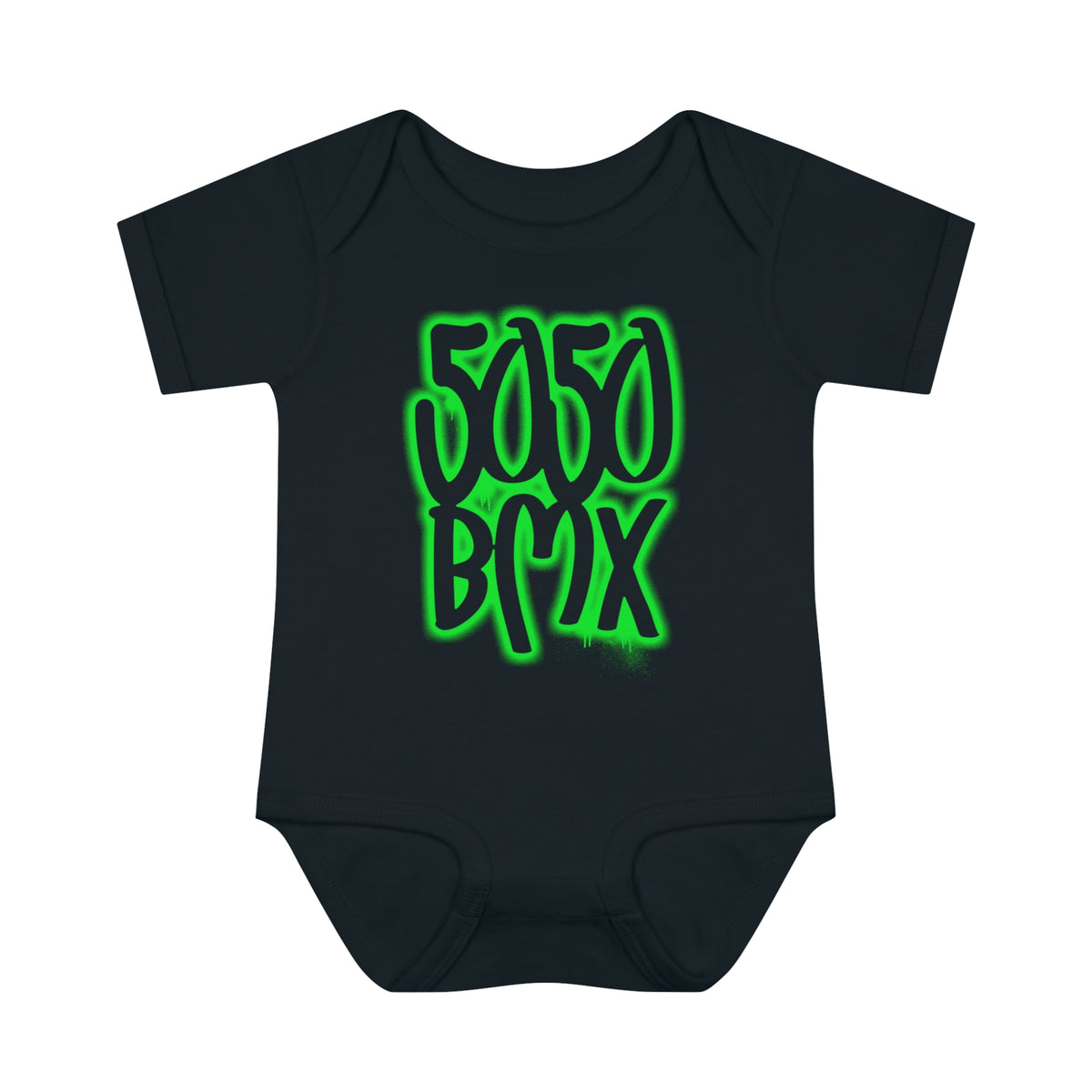 5050bmx Graffiti Infant Baby Onesie (Green)