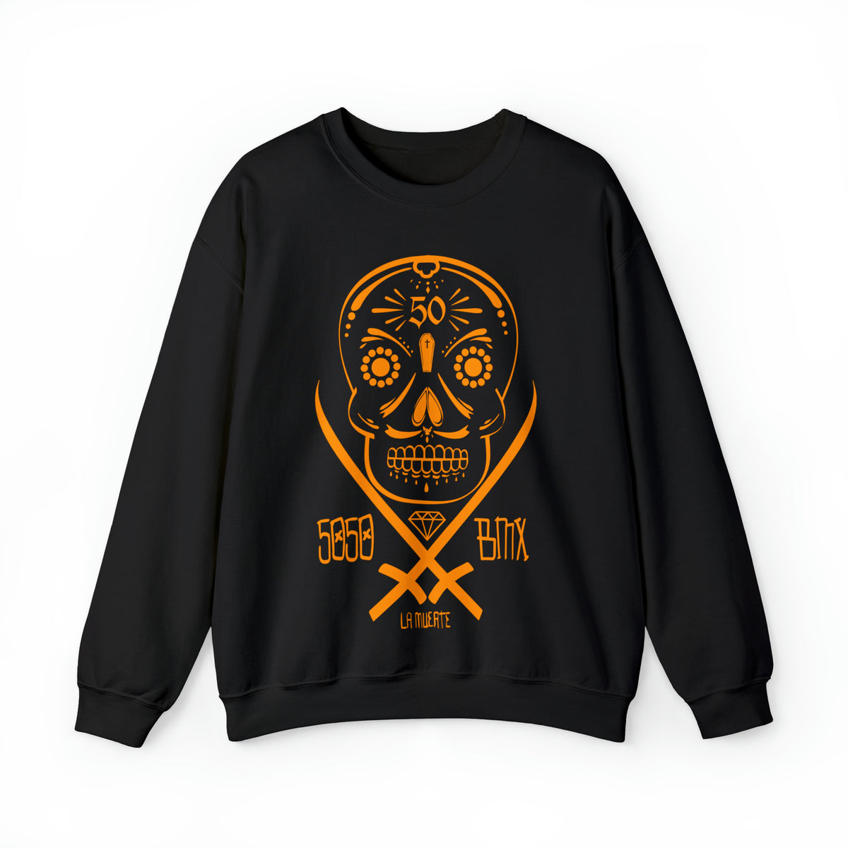 5050bmx La Muerte Skull Crewneck Sweatshirt (Orange)