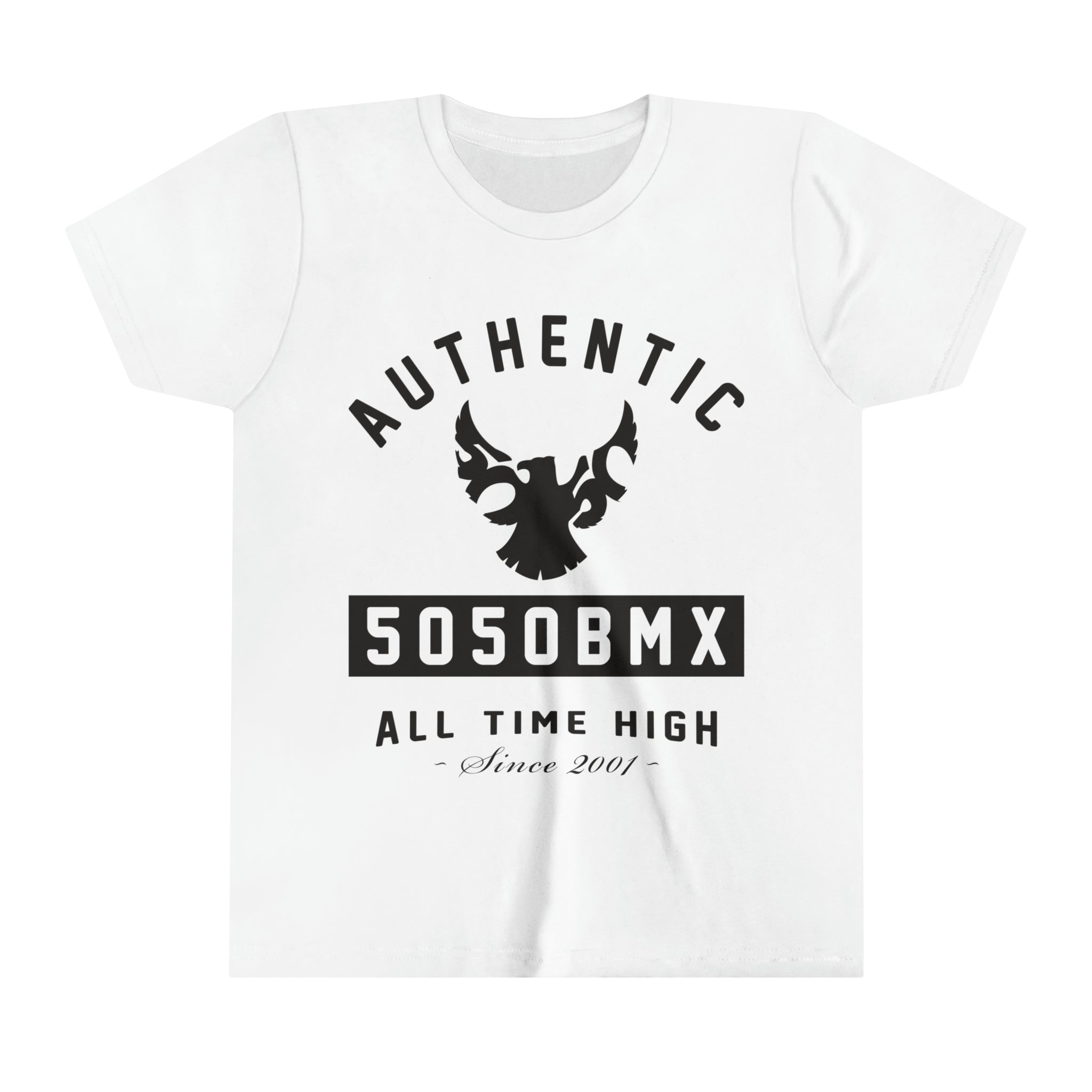 5050bmx All Time High (Front Print) (Black) - Youth Short Sleeve Tee