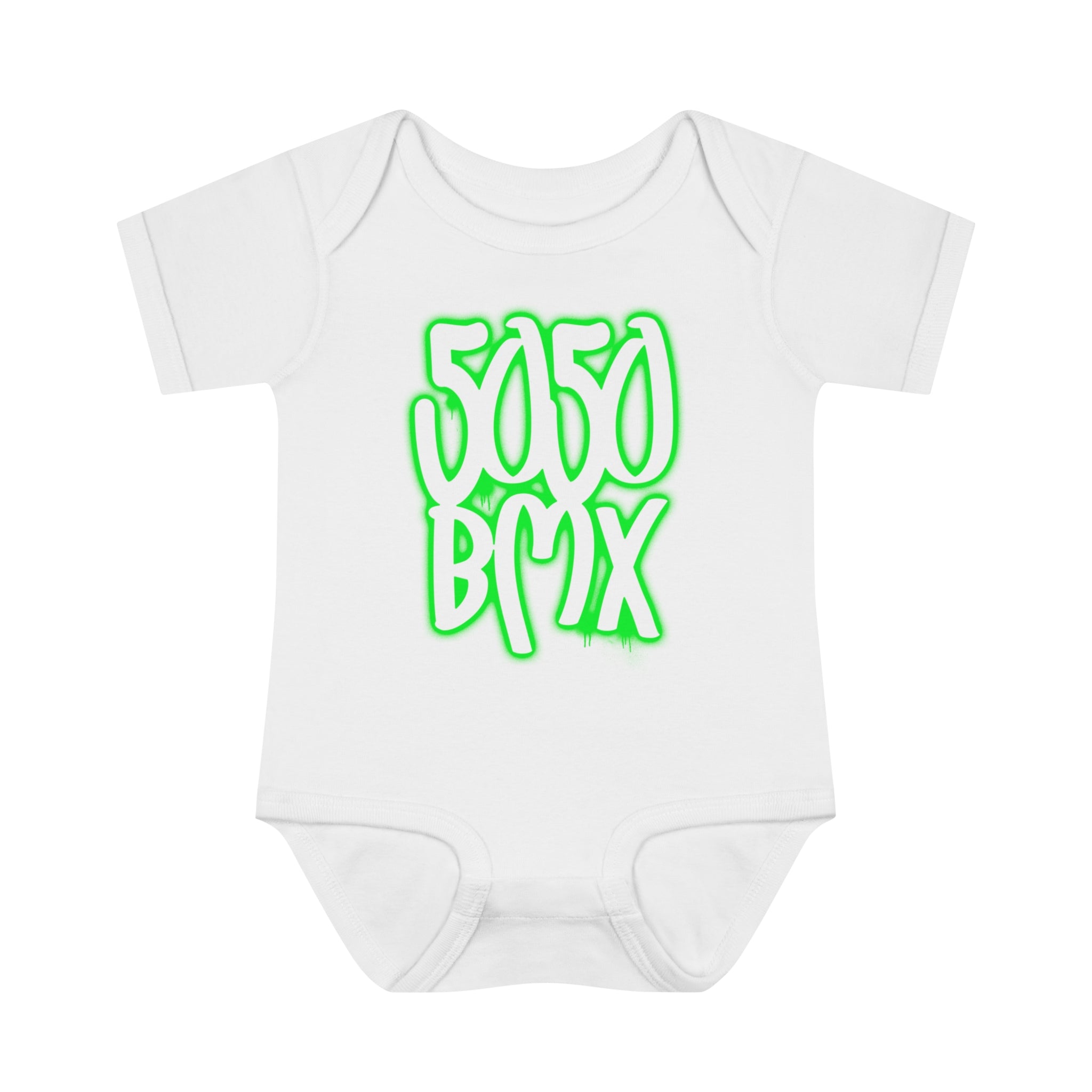 5050bmx Graffiti Infant Baby Onesie (Green)