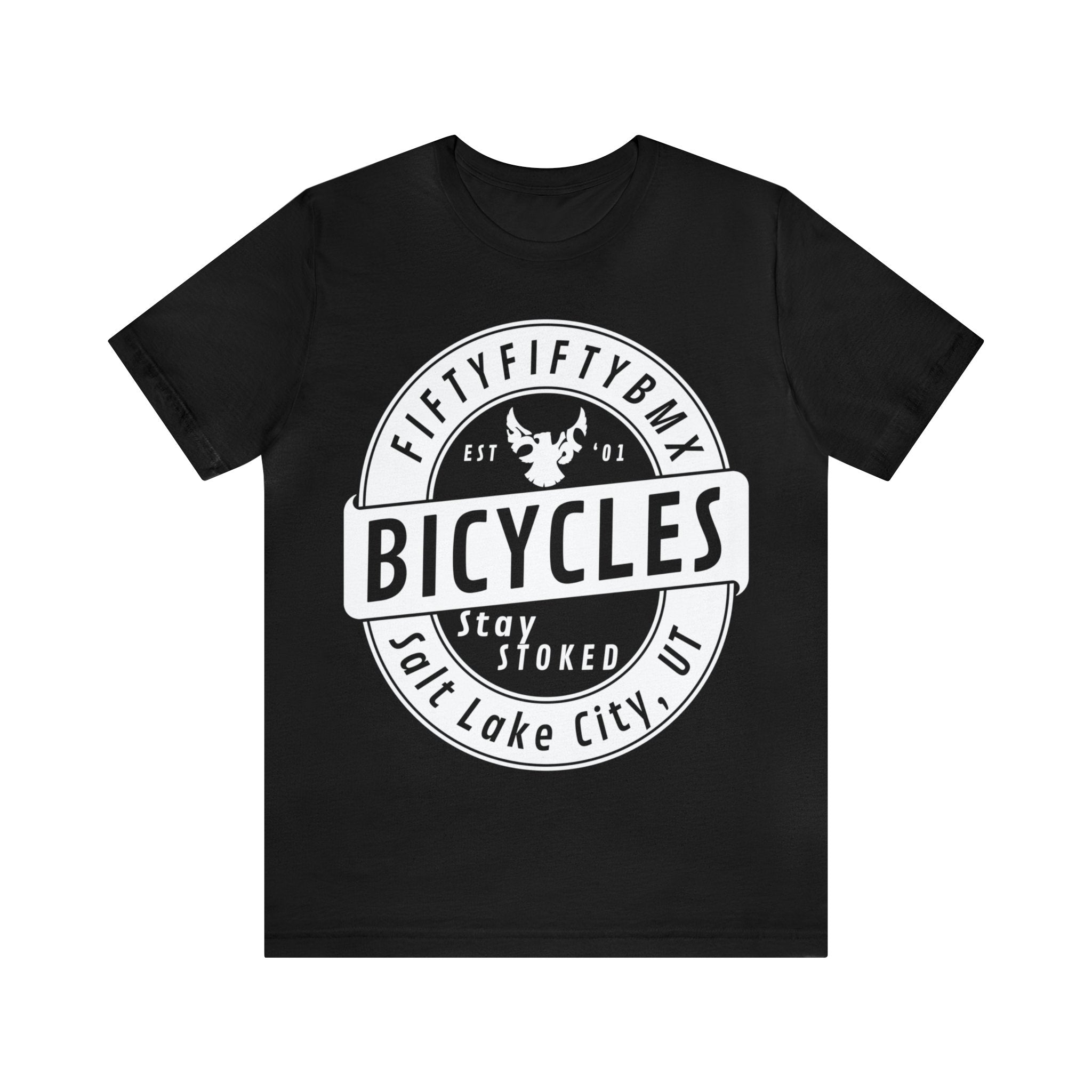 5050bmx Stay Stoked (Front Print) (White) - Short Sleeve Tee